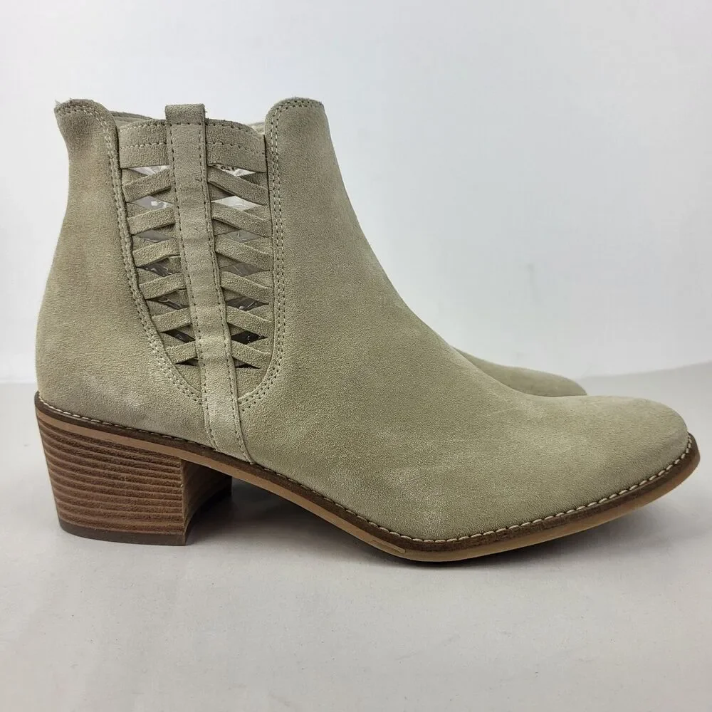 PAUL GREEN Suede Braided Cutout Bootie Size 6 UK 8.5 US
